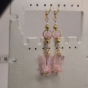 Iridescent Pink Fairy Drop Earrings - Mbarnes Productions